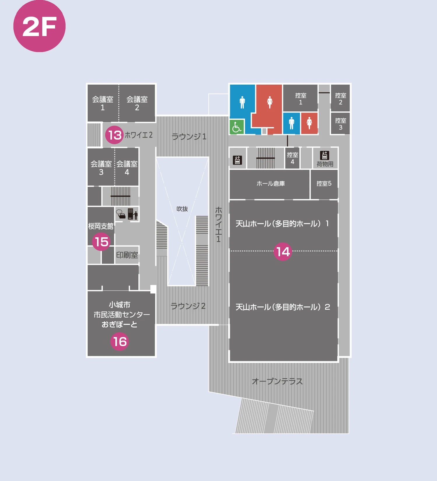 ゆめぷらっと小城 2F 館内マップ